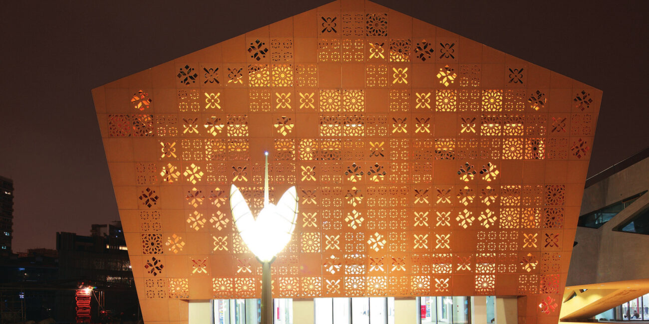 expo 2010: facciata illuminata